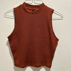 Shein brown ribbed tank top